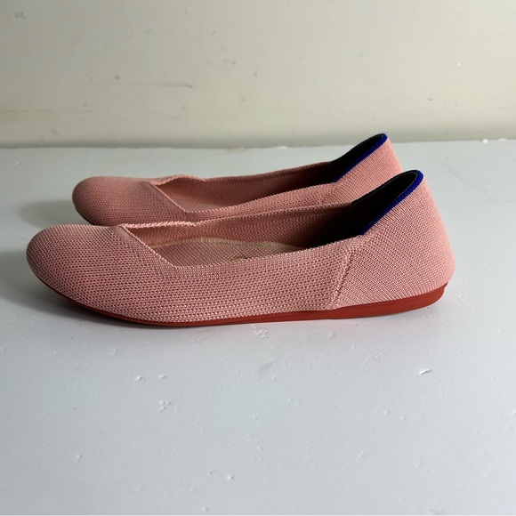 Rothy’s The Flat Shoes Womens 7.5 Coral Pink Slip On Retired Washable Ballerina - Picture 8 of 15